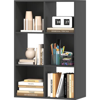 HOMCOM Bibliothèque à cubes avec 6 étagères porte-objets en bois au design rustique, 61,5x29,5x91,5 cm, Noir - Publicité HOMCOM Bibliothèque à cubes avec 6 étagères porte-objets en bois au design rustique, 61,5x29,5x91,5 cm, Noir - Publicité