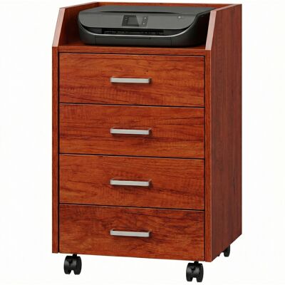 Vinsetto Meuble à tiroirs de bureau sur roulettes Meuble de bureau 4 tiroirs Classeur mobile pour étude 40x36x65 cm Marron - Publicité Vinsetto Meuble à tiroirs de bureau sur roulettes Meuble de bureau 4 tiroirs Classeur mobile pour étude 40x36x65 cm Marron - Publicité