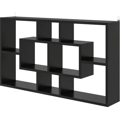 HOMCOM Étagère Murale Décorative Bibliothèque pour Livres, CDs avec 8 Cubes 85x14,5x47,5 cm Noir - Publicité HOMCOM Étagère Murale Décorative Bibliothèque pour Livres, CDs avec 8 Cubes 85x14,5x47,5 cm Noir - Publicité