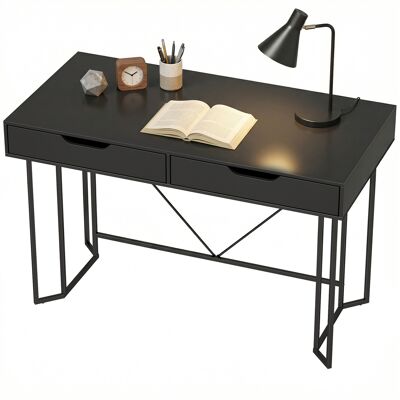 HOMCOM Petit bureau informatique avec 2 tiroirs, bureau avec grande surface de travail 120 x 60 x 77 cm Noir - Publicité HOMCOM Petit bureau informatique avec 2 tiroirs, bureau avec grande surface de travail 120 x 60 x 77 cm Noir - Publicité
