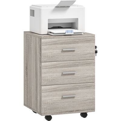 Vinsetto Caisson de Bureau avec 3 Tiroirs Roulettes Serrure 2 Clés Meuble Classeur Mobile pour Bureau Salon 40x40x61,5 cm Gris - Publicité Vinsetto Caisson de Bureau avec 3 Tiroirs Roulettes Serrure 2 Clés Meuble Classeur Mobile pour Bureau Salon 40x40x61,5 cm Gris - Publicité
