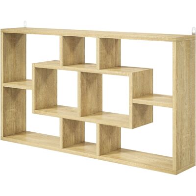 HOMCOM Étagère murale décorative bibliothèque pour livres, CDs avec 8 cubes 85x14,5x47,5 cm chêne - Publicité HOMCOM Étagère murale décorative bibliothèque pour livres, CDs avec 8 cubes 85x14,5x47,5 cm chêne - Publicité