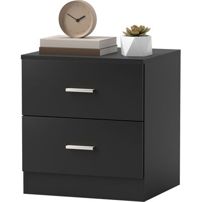 HOMCOM Table de nuit moderne Table de chevet chambre avec 2 tiroirs pour salon chambre 45x39,5x49 cm Noir - Publicité HOMCOM Table de nuit moderne Table de chevet chambre avec 2 tiroirs pour salon chambre 45x39,5x49 cm Noir - Publicité