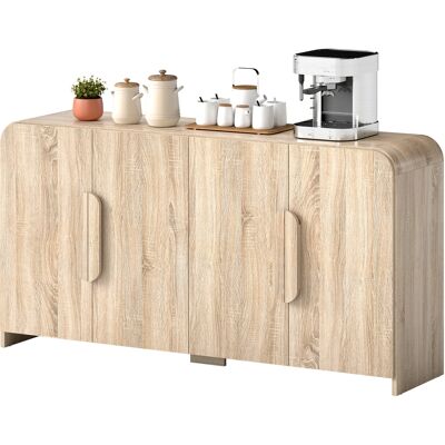 HOMCOM Buffet avec 2 placards, Portes soft-close et étagères réglables, 157 x 39 x 82 cm, Bois naturel - Publicité HOMCOM Buffet avec 2 placards, Portes soft-close et étagères réglables, 157 x 39 x 82 cm, Bois naturel - Publicité