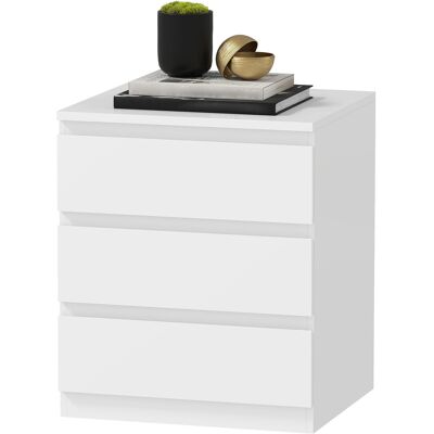 HOMCOM Commode 3 tiroirs à fermeture douce, commode pour salon/bureau, style moderne, 45x40x52,8 cm, blanc - Publicité HOMCOM Commode 3 tiroirs à fermeture douce, commode pour salon/bureau, style moderne, 45x40x52,8 cm, blanc - Publicité