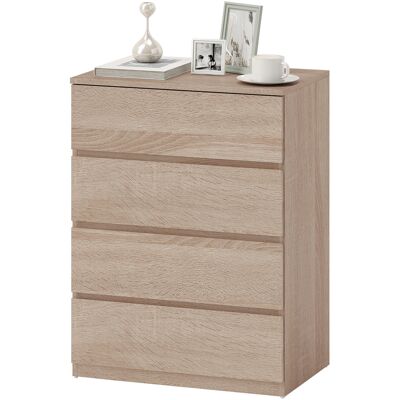 HOMCOM Commode 4 tiroirs en bois avec rails métalliques et poignées rainurées, 60x40x80 cm, couleur Hêtre - Publicité HOMCOM Commode 4 tiroirs en bois avec rails métalliques et poignées rainurées, 60x40x80 cm, couleur Hêtre - Publicité