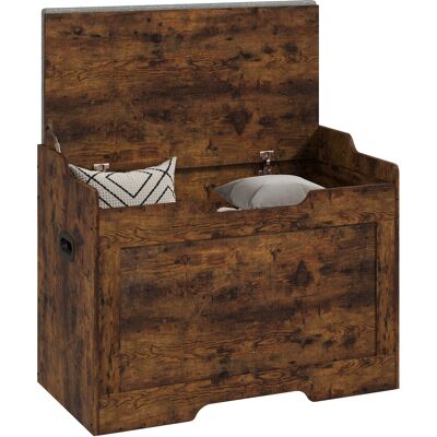 HOMCOM Banc-coffre 103L multifonction couleur bois avec coussin en tissu gris, 75x40x56 cm - Publicité HOMCOM Banc-coffre 103L multifonction couleur bois avec coussin en tissu gris, 75x40x56 cm - Publicité