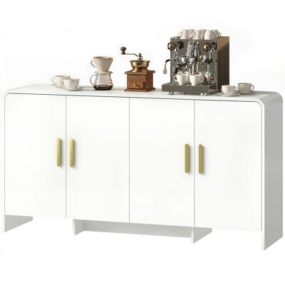 HOMCOM Buffet de Cuisine avec 4 Étageres 4 Portes à Fermeture Douce Meuble TV pour 183 cm 152x40x80 cm Blanc - Publicité HOMCOM Buffet de Cuisine avec 4 Étageres 4 Portes à Fermeture Douce Meuble TV pour 183 cm 152x40x80 cm Blanc - Publicité