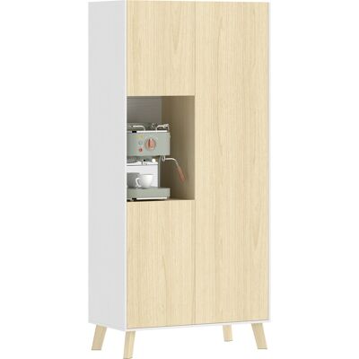 HOMCOM Armoire de cuisine 170 cm, armoire moderne avec compartiment ouvert, étagères réglables, aspect bois naturel - Publicité HOMCOM Armoire de cuisine 170 cm, armoire moderne avec compartiment ouvert, étagères réglables, aspect bois naturel - Publicité