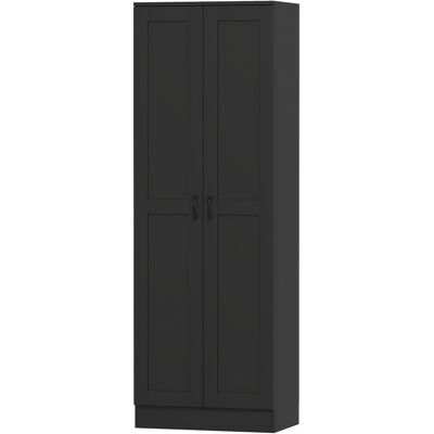 HOMCOM Armoire 2 portes meuble de rangement avec 4 étagères, style contemporain, 60L x 36,5l x 175H noir - Publicité HOMCOM Armoire 2 portes meuble de rangement avec 4 étagères, style contemporain, 60L x 36,5l x 175H noir - Publicité