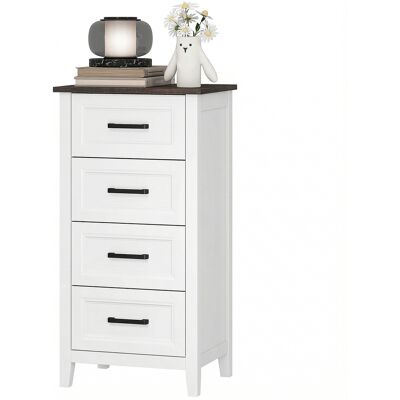 HOMCOM Commode 4 tiroirs, meuble haut pour chambre et salon - Publicité HOMCOM Commode 4 tiroirs, meuble haut pour chambre et salon - Publicité