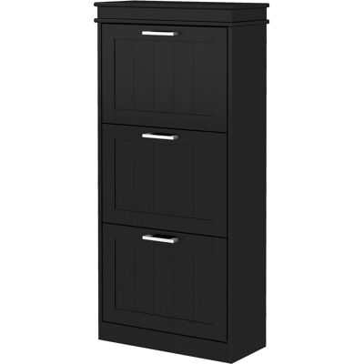 HOMCOM Meuble à chaussures, armoire à chaussures 3 portes abattants 15 paires, étagères réglables, 54 x 24 x 117,5 cm, noir - Publicité HOMCOM Meuble à chaussures, armoire à chaussures 3 portes abattants 15 paires, étagères réglables, 54 x 24 x 117,5 cm, noir - Publicité