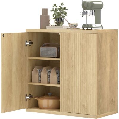 HOMCOM Buffet Salon, Meuble de Rangement Moderne avec Portes à Fermeture Douce et Étagères Ajustables, 78 x 39 x 79 cm, Chêne - Publicité HOMCOM Buffet Salon, Meuble de Rangement Moderne avec Portes à Fermeture Douce et Étagères Ajustables, 78 x 39 x 79 cm, Chêne - Publicité