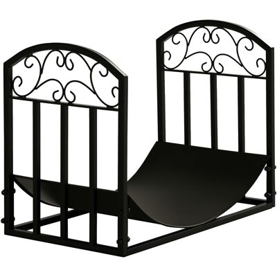 Outsunny Porte-bûches range rack à bûches support étagère à bois de cheminée charge max. 60 kg dim. 60,5L x 36l x 46,5H cm métal époxy noir - Publicité Outsunny Porte-bûches range rack à bûches support étagère à bois de cheminée charge max. 60 kg dim. 60,5L x 36l x 46,5H cm métal époxy noir - Publicité