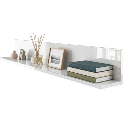 HOMCOM Étagère murale pour salon et chambre, épaisseur 1,5 cm, en bois finition laquée, Blanc - Publicité HOMCOM Étagère murale pour salon et chambre, épaisseur 1,5 cm, en bois finition laquée, Blanc - Publicité