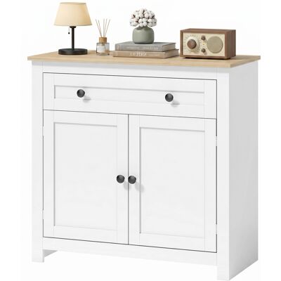 HOMCOM Buffet meuble de cuisine avec tiroir, portes doubles, étagère réglable, pour salon, 78,5 x 35 x 80 cm Blanc - Publicité HOMCOM Buffet meuble de cuisine avec tiroir, portes doubles, étagère réglable, pour salon, 78,5 x 35 x 80 cm Blanc - Publicité