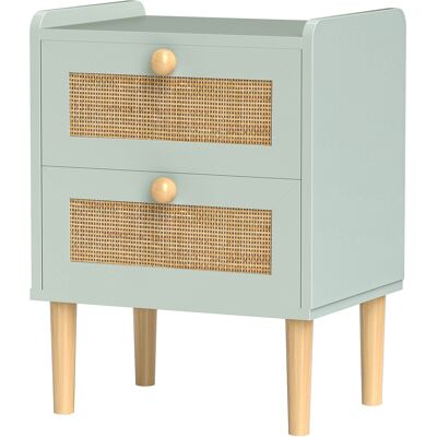 HOMCOM Commode design bohème en résine tressée avec 2 tiroirs, meuble de rangement 39,8 x 30 x 52,5 cm, vert olive - Publicité HOMCOM Commode design bohème en résine tressée avec 2 tiroirs, meuble de rangement 39,8 x 30 x 52,5 cm, vert olive - Publicité