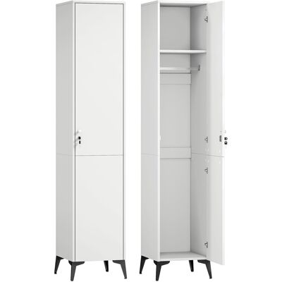 HOMCOM Armoire chambre étroite penderie avec porte, tringle et étagères de rangement, 36 x 40 x 180 cm, blanc - Publicité HOMCOM Armoire chambre étroite penderie avec porte, tringle et étagères de rangement, 36 x 40 x 180 cm, blanc - Publicité