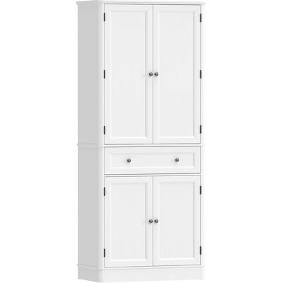 HOMCOM Armoire de cuisine avec 4 portes, tiroir et étagères réglables pour cuisine, 80 x 39,5 x 186,4 cm Blanc - Publicité HOMCOM Armoire de cuisine avec 4 portes, tiroir et étagères réglables pour cuisine, 80 x 39,5 x 186,4 cm Blanc - Publicité