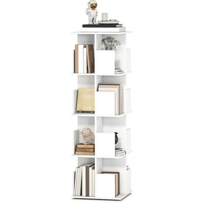 HOMCOM Bibliothèque rotative à 4 niveaux, étagère rangement avec 16 compartiments, 39 x 39 x 128,3 cm, blanc - Publicité HOMCOM Bibliothèque rotative à 4 niveaux, étagère rangement avec 16 compartiments, 39 x 39 x 128,3 cm, blanc - Publicité