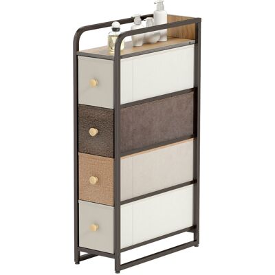 HOMCOM Commode avec 4 tiroirs en tissu pliables, commode chambre plateau et cadre en acier, 20 x 47 x 84,5 cm, multicolore - Publicité HOMCOM Commode avec 4 tiroirs en tissu pliables, commode chambre plateau et cadre en acier, 20 x 47 x 84,5 cm, multicolore - Publicité
