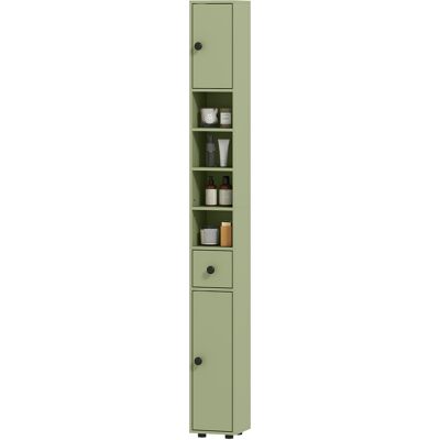 kleankin Armoire de salle de bain étroite avec tiroir et 4 compartiments ouverts pour petits espaces 20 x 20 x 180 cm Vert - Publicité kleankin Armoire de salle de bain étroite avec tiroir et 4 compartiments ouverts pour petits espaces 20 x 20 x 180 cm Vert - Publicité