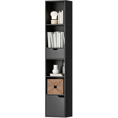HOMCOM Bibliothèque, étagère à livres, meuble de rangement avec tiroir placard compartiments ouvertes, 30 x 24 x 158 cm, noir - Publicité HOMCOM Bibliothèque, étagère à livres, meuble de rangement avec tiroir placard compartiments ouvertes, 30 x 24 x 158 cm, noir - Publicité
