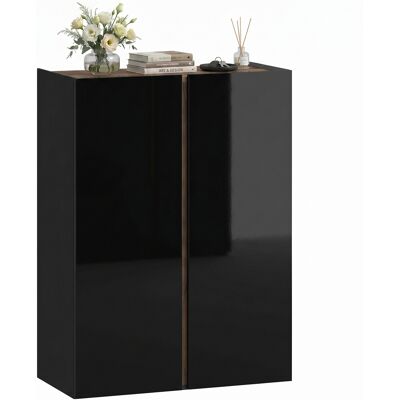 HOMCOM Armoire à chaussures à fermeture sécurisée silencieuse, 6 niveaux, design sans poignées, Noir laqué - Publicité HOMCOM Armoire à chaussures à fermeture sécurisée silencieuse, 6 niveaux, design sans poignées, Noir laqué - Publicité