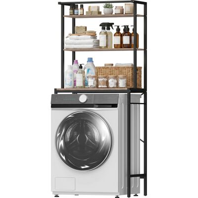 HOMCOM Étagère 3 Ripiani au-dessus du lave-linge avec barre porte-vêtements, Marron/Noir - Publicité HOMCOM Étagère 3 Ripiani au-dessus du lave-linge avec barre porte-vêtements, Marron/Noir - Publicité