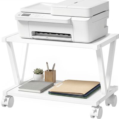 HOMCOM Support pour imprimante à 2 étagères pour bureau et maison, Blanc - Publicité HOMCOM Support pour imprimante à 2 étagères pour bureau et maison, Blanc - Publicité