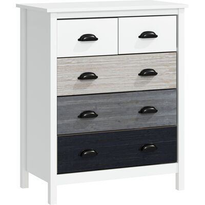 HOMCOM Commode 5 tiroirs meuble de rangement avec poignées, 70 x 38 x 85 cm, blanc - Publicité HOMCOM Commode 5 tiroirs meuble de rangement avec poignées, 70 x 38 x 85 cm, blanc - Publicité