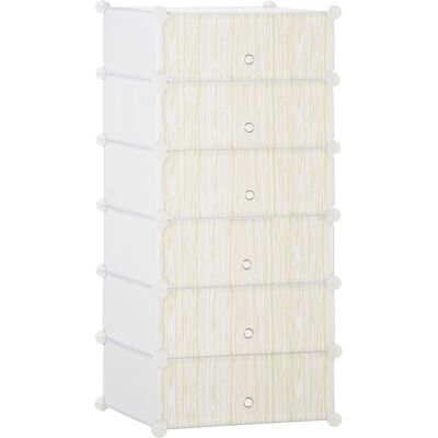 HOMCOM Armoire à chaussures modulable, meuble de rangement avec 6 cubes empilable en plastique, 49 x 36,5 x 108 cm blanc - Publicité HOMCOM Armoire à chaussures modulable, meuble de rangement avec 6 cubes empilable en plastique, 49 x 36,5 x 108 cm blanc - Publicité