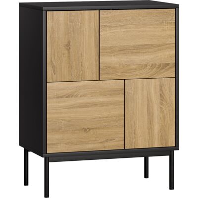 HOMCOM Buffet salon meuble de rangement armoire de cuisine portes à pousser et 4 placards style moderne 60 x 35 x 78 cm, noir - Publicité HOMCOM Buffet salon meuble de rangement armoire de cuisine portes à pousser et 4 placards style moderne 60 x 35 x 78 cm, noir - Publicité