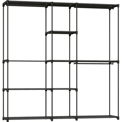 HOMCOM Armoire de rangement, penderie en tissu avec barre de suspension et étagères, 182 x 43 x 185 cm, noir - Publicité HOMCOM Armoire de rangement, penderie en tissu avec barre de suspension et étagères, 182 x 43 x 185 cm, noir - Publicité