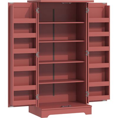 HOMCOM Buffet cuisine armoire de cuisine 5 niveaux avec portes et étagères réglables 60l x 40P x 120H cm grain de bois rouge - Publicité HOMCOM Buffet cuisine armoire de cuisine 5 niveaux avec portes et étagères réglables 60l x 40P x 120H cm grain de bois rouge - Publicité