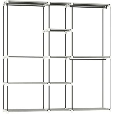 HOMCOM Armoire de rangement, penderie en tissu avec barre de suspension et étagères, 182 x 43 x 185 cm, gris - Publicité HOMCOM Armoire de rangement, penderie en tissu avec barre de suspension et étagères, 182 x 43 x 185 cm, gris - Publicité