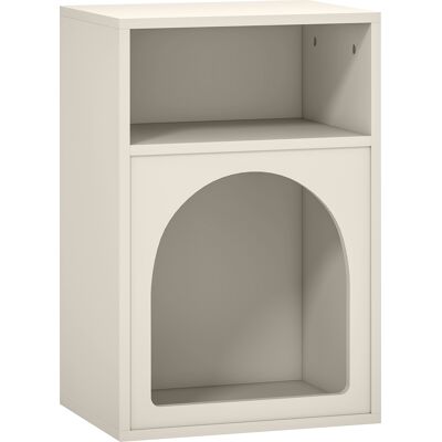 HOMCOM Table de chevet, table de nuit avec compartiments ouverts, design arqué, 40 x 30 x 60 cm, crème - Publicité HOMCOM Table de chevet, table de nuit avec compartiments ouverts, design arqué, 40 x 30 x 60 cm, crème - Publicité