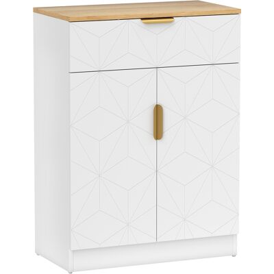 HOMCOM Buffet moderne, meuble de rangement avec tiroir et étagère réglable, Blanc - Publicité HOMCOM Buffet moderne, meuble de rangement avec tiroir et étagère réglable, Blanc - Publicité