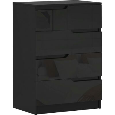 HOMCOM Commode 4 Tiroirs Moderne et Minimaliste en Bois, 60x40x85 cm, Noir brillant - Publicité HOMCOM Commode 4 Tiroirs Moderne et Minimaliste en Bois, 60x40x85 cm, Noir brillant - Publicité