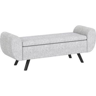 HOMCOM Banc de rangement 53,8L avec siège rembourré en lin et accoudoirs, pour salon, chambre, entrée, 132 x 42 x 50 cm, gris - Publicité HOMCOM Banc de rangement 53,8L avec siège rembourré en lin et accoudoirs, pour salon, chambre, entrée, 132 x 42 x 50 cm, gris - Publicité