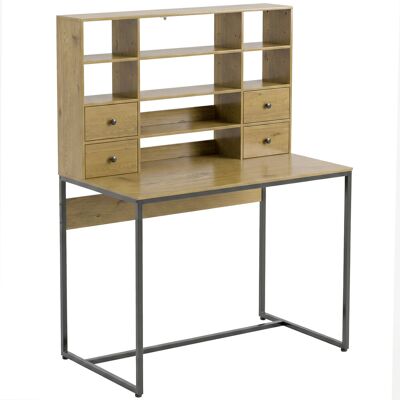 HOMCOM Bureau d'ordinateur avec 4 tiroirs, 105 x 60 cm, bureau avec rangement, étagères ouvertes, 105 x 60 cm, bois naturel - Publicité HOMCOM Bureau d'ordinateur avec 4 tiroirs, 105 x 60 cm, bureau avec rangement, étagères ouvertes, 105 x 60 cm, bois naturel - Publicité