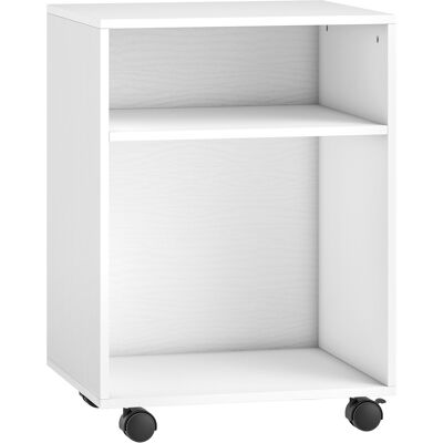 HOMCOM Support d'imprimante, meuble de rangement sur roulettes avec 2 étagères ouvertes, 40x35x55,5cm, blanc - Publicité HOMCOM Support d'imprimante, meuble de rangement sur roulettes avec 2 étagères ouvertes, 40x35x55,5cm, blanc - Publicité