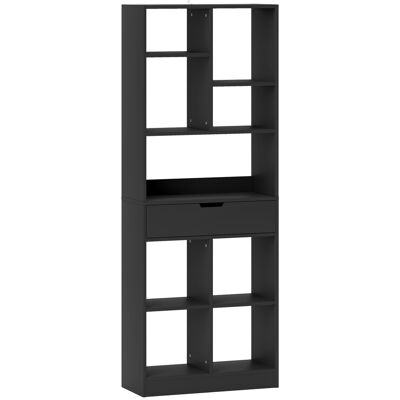 HOMCOM Bibliothèque meuble de rangement avec tiroir et étagères ouvertes, 60 x 26 x 158 cm, noir - Publicité HOMCOM Bibliothèque meuble de rangement avec tiroir et étagères ouvertes, 60 x 26 x 158 cm, noir - Publicité
