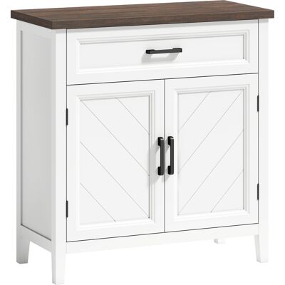 HOMCOM Buffet salon, meuble de rangement avec 2 portes, tiroir et étagère réglable, 76 x 35 x 80 cm, blanc - Publicité HOMCOM Buffet salon, meuble de rangement avec 2 portes, tiroir et étagère réglable, 76 x 35 x 80 cm, blanc - Publicité