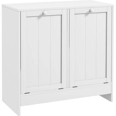 kleankin Meuble salle de bain avec panier à linge, armoire salle de bain en bois avec 2 portes et 2 paniers, 66x33x68cm, blanc - Publicité kleankin Meuble salle de bain avec panier à linge, armoire salle de bain en bois avec 2 portes et 2 paniers, 66x33x68cm, blanc - Publicité