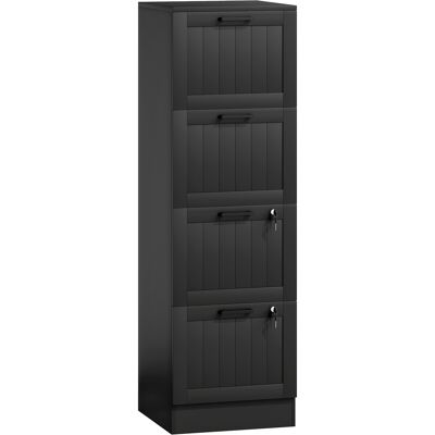 HOMCOM Caisson bureau, meuble rangement bois 4 tiroirs et serrure, barres de suspension réglables, 40 x 40 x 131 cm, noir - Publicité HOMCOM Caisson bureau, meuble rangement bois 4 tiroirs et serrure, barres de suspension réglables, 40 x 40 x 131 cm, noir - Publicité