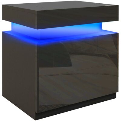 Table de chevet HOMCOM avec lumière LED RVB - Rangement moderne - Publicité Table de chevet HOMCOM avec lumière LED RVB - Rangement moderne - Publicité