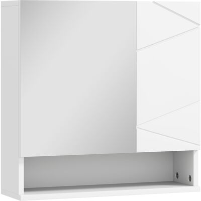 kleankin Armoire murale miroir de salle de bain placard de rangement 2 portes 55 x 17 x 55 cm blanc - Publicité kleankin Armoire murale miroir de salle de bain placard de rangement 2 portes 55 x 17 x 55 cm blanc - Publicité