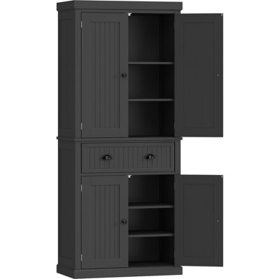 HOMCOM Buffet haut cuisine, armoire de cuisine avec 4 portes, tiroir et étagères réglables, 76,2 x 40,2 x 183 cm, noir - Publicité HOMCOM Buffet haut cuisine, armoire de cuisine avec 4 portes, tiroir et étagères réglables, 76,2 x 40,2 x 183 cm, noir - Publicité