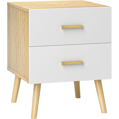 HOMCOM Table de chevet, table de nuit avec 2 tiroirs, style moderne, pour chambre à coucher, salon, 40 x 40 x 50 cm, chêne - Publicité HOMCOM Table de chevet, table de nuit avec 2 tiroirs, style moderne, pour chambre à coucher, salon, 40 x 40 x 50 cm, chêne - Publicité